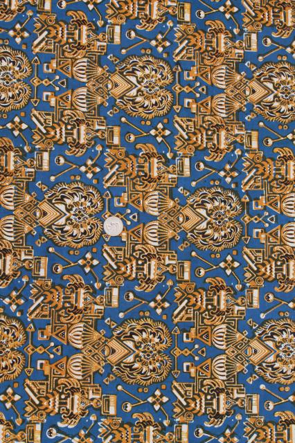 photo of vintage fabric lot, ethnic tribal prints & patterns, bold colored cotton fabrics #5