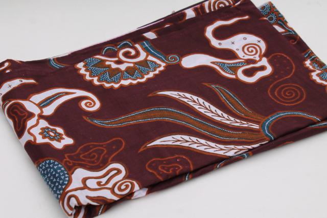 photo of vintage fabric lot, ethnic tribal prints & patterns, bold colored cotton fabrics #6