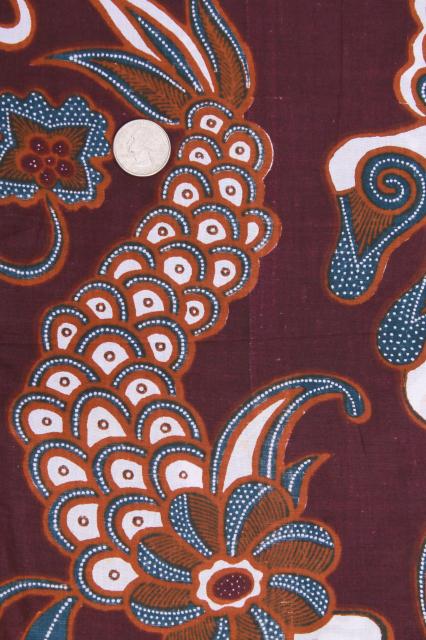 photo of vintage fabric lot, ethnic tribal prints & patterns, bold colored cotton fabrics #7