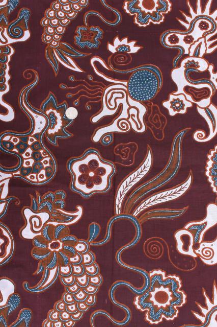 photo of vintage fabric lot, ethnic tribal prints & patterns, bold colored cotton fabrics #8