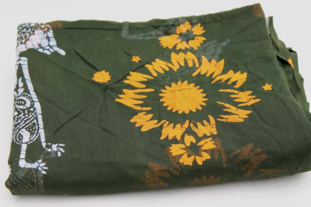 photo of vintage fabric lot, ethnic tribal prints & patterns, bold colored cotton fabrics #9