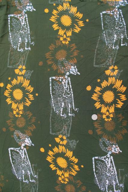 photo of vintage fabric lot, ethnic tribal prints & patterns, bold colored cotton fabrics #10