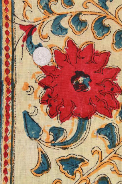 photo of vintage fabric lot, ethnic tribal prints & patterns, bold colored cotton fabrics #13