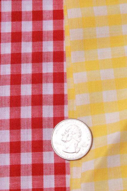 photo of vintage fabric lot of craft sewing quilting fabrics - fun primary colors red, blue yellow #4