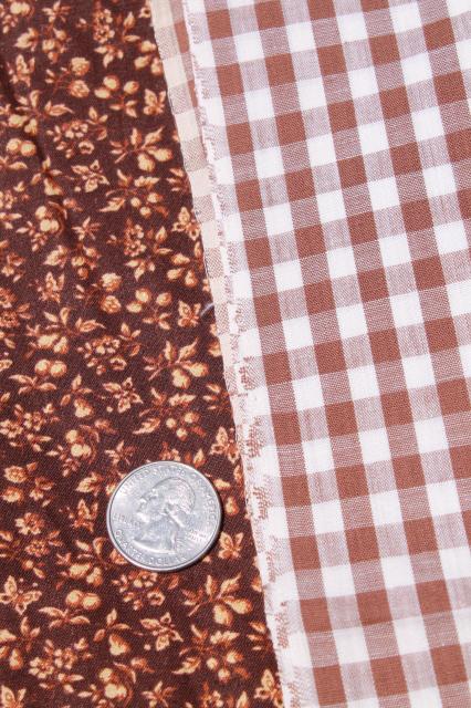 photo of vintage fabric lot of craft sewing quilting fabrics - prairie bohemian calico & gingham #3