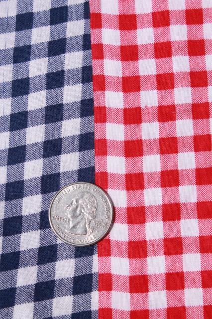 photo of vintage fabric lot of craft sewing quilting fabrics - print cotton, gingham, plaid #5