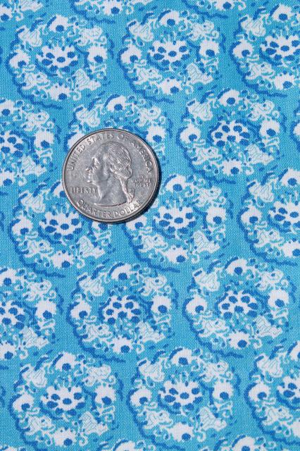 photo of vintage fabric lot of craft sewing quilting fabrics - retro nautical & flower prints, bright colors #6