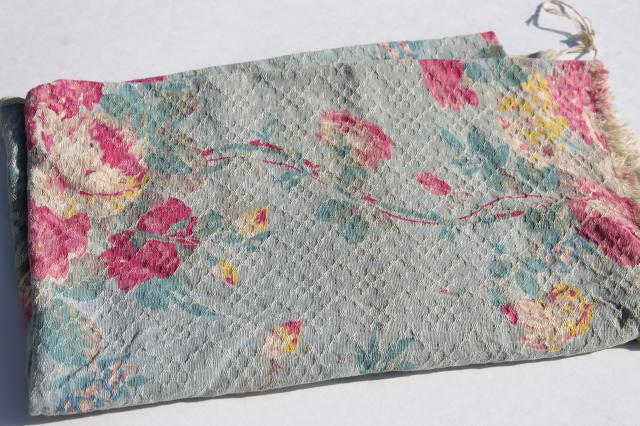 photo of vintage fabric lot, shabby pretty floral prints scrap fabrics for sewing #8