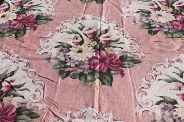 photo of vintage fabric lot, shabby pretty floral prints scrap fabrics for sewing #13