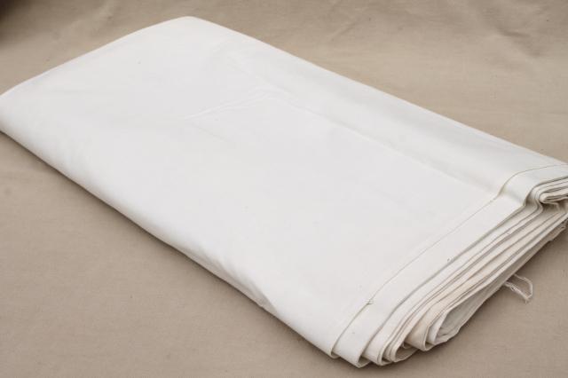 photo of vintage fabric lot, unused white cotton fabrics, muslin, percale sheeting for linens etc. #2