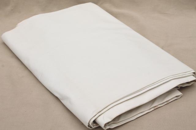 photo of vintage fabric lot, unused white cotton fabrics, muslin, percale sheeting for linens etc. #5