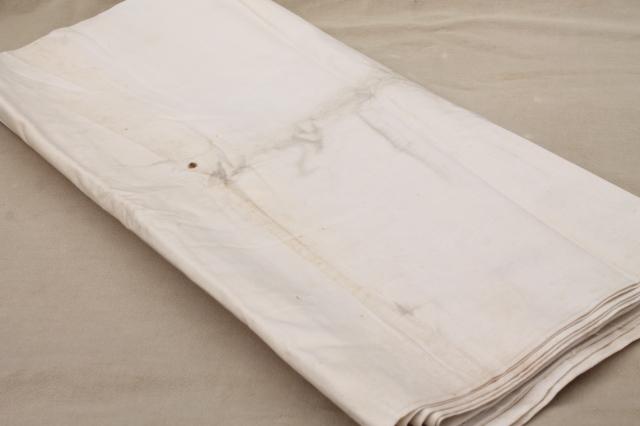 photo of vintage fabric lot, unused white cotton fabrics, muslin, percale sheeting for linens etc #8