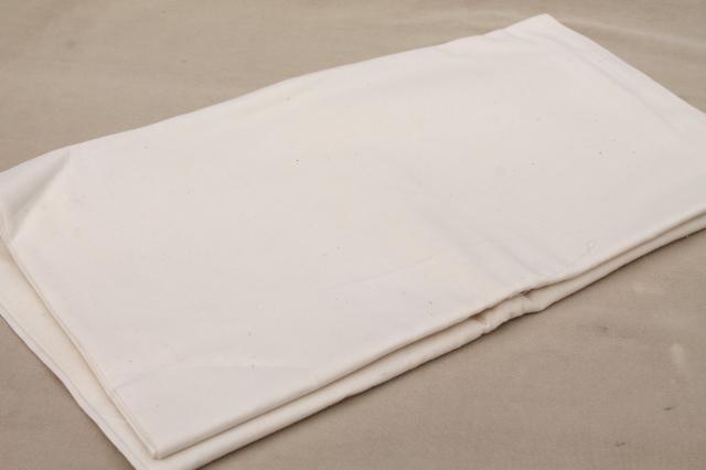 photo of vintage fabric lot, unused white cotton fabrics, muslin, percale sheeting for linens etc #10