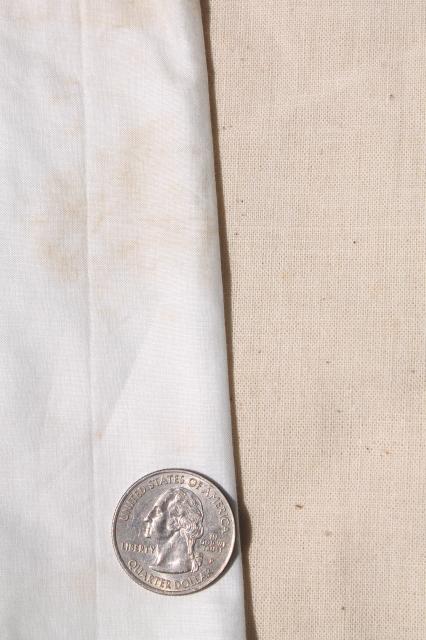 photo of vintage fabric lot, unused white cotton fabrics, muslin, percale sheeting for linens etc. #7