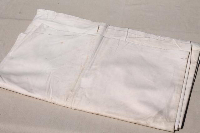 photo of vintage fabric lot, unused white cotton fabrics, muslin, percale sheeting for linens etc. #10