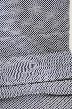 vintage fabric w/ navy blue & white checkered print, quilting or shirt weight cotton