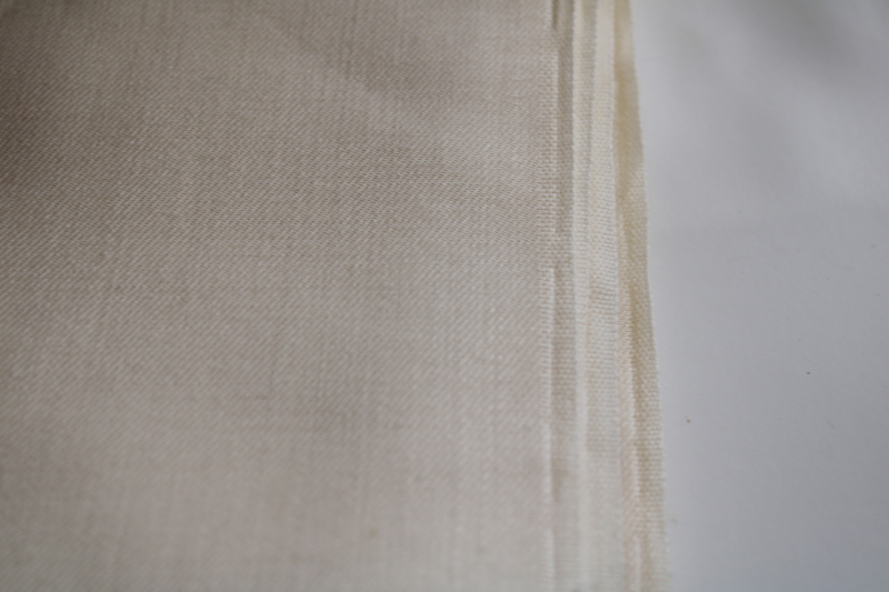 photo of vintage fabric, winter white wool flannel or gabardine, pale ivory solid color #1