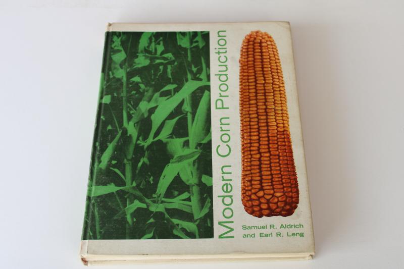 photo of vintage farm agriculture textbook, 1960s Modern Corn Production great cover art #1