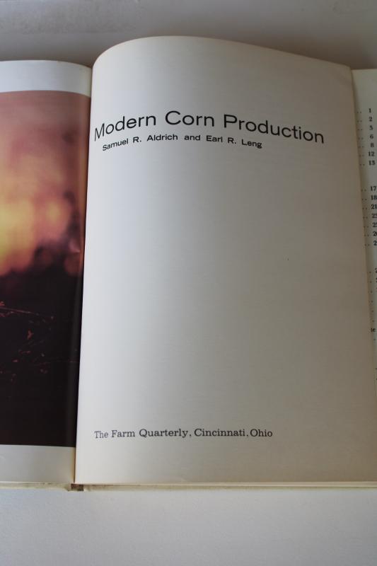 photo of vintage farm agriculture textbook, 1960s Modern Corn Production great cover art #3