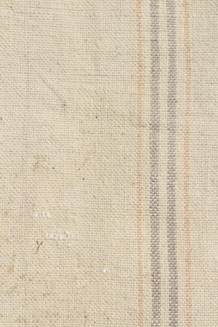 photo of vintage farm country grubby primitive feed bag, heavy cotton grain sack fabric #4