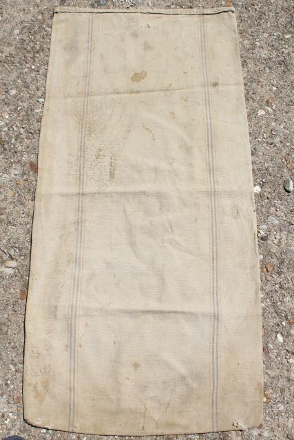 photo of vintage farm country grubby primitive feed bag, heavy cotton grain sack fabric #5