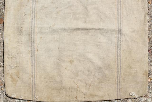 photo of vintage farm country grubby primitive feed bag, heavy cotton grain sack fabric #6