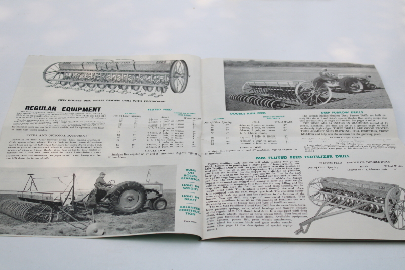 photo of vintage farm equipment catalog, Minneapolis Moline Monitor MM Modern Machinery grain drills #4