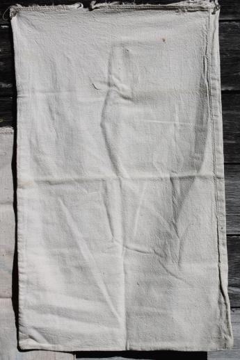 photo of vintage farm feedsacks lot, heavy cotton homespun type fabric grain & seed sacks #7