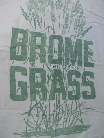 photo of vintage farm seed bag Brome Grass graphics old cotton feed sack fabric #2