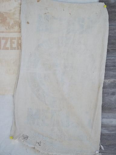 photo of vintage farm seed & feed sack fabric w/ old advertising graphics #5