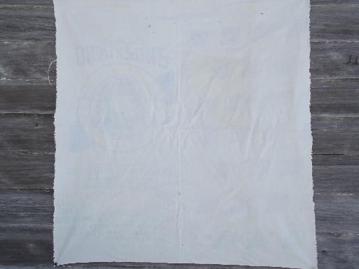 photo of vintage farm seed & feed sack fabric w/ old advertising graphics #8