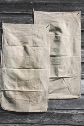 photo of vintage farm seed feedsack lot, primitive cotton sacks printed alfalfa & grass #8