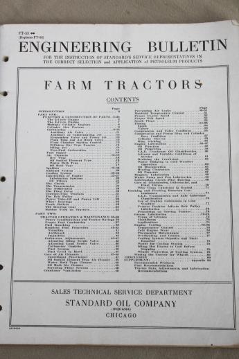 photo of vintage farm tractor service bulletin, 1940s Standard Oil  antique tractor advertising #2