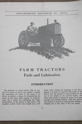 photo of vintage farm tractor service bulletin, 1940s Standard Oil  antique tractor advertising #3