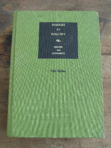 photo of vintage farm veterinary book Diseases of Poultry illustrations and photos #1