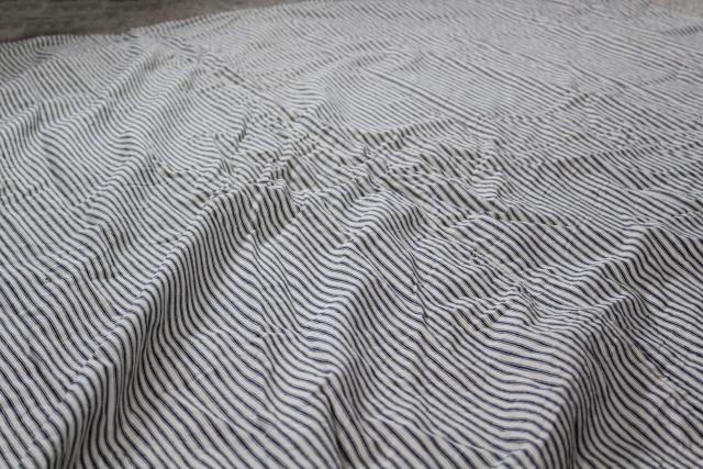 photo of vintage farmhouse cotton ticking cover for primitive old feather tick bed mattress #8