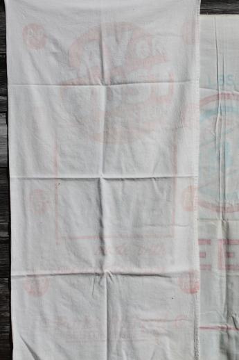 photo of vintage farmhouse kitchen towels made from old printed cotton feedsacks #3