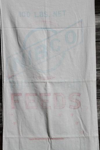 photo of vintage farmhouse kitchen towels made from old printed cotton feedsacks #5