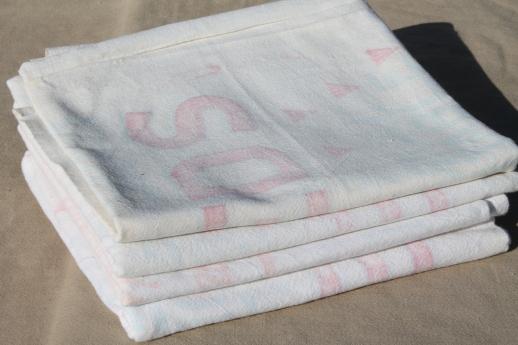 photo of vintage farmhouse kitchen towels made from old printed cotton feedsacks #6