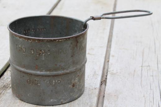 photo of vintage farmhouse kitchenware lot, primitive old farm kitchen utensils & tinware #13