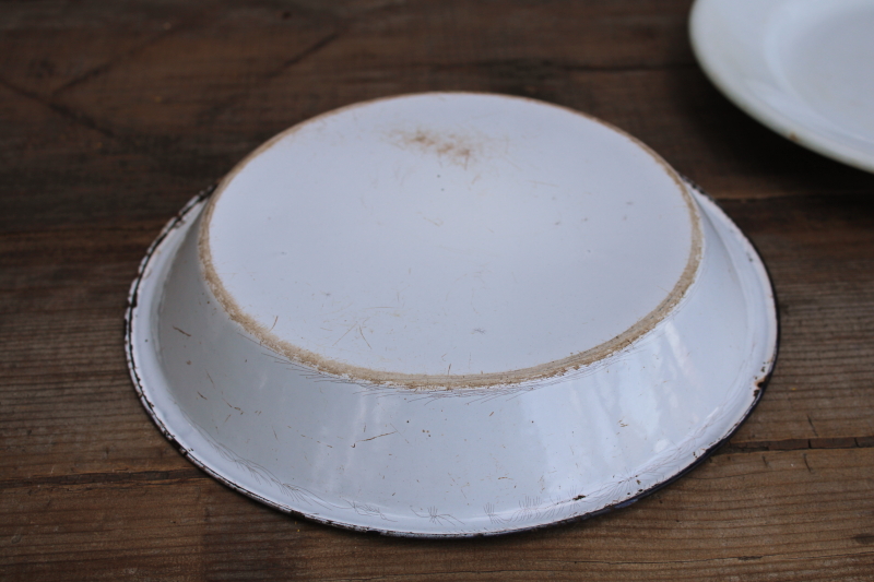 photo of vintage farmhouse primitive cloche rusty wire basket shoo fly screen w/ old ironstone plate or pie pan #4