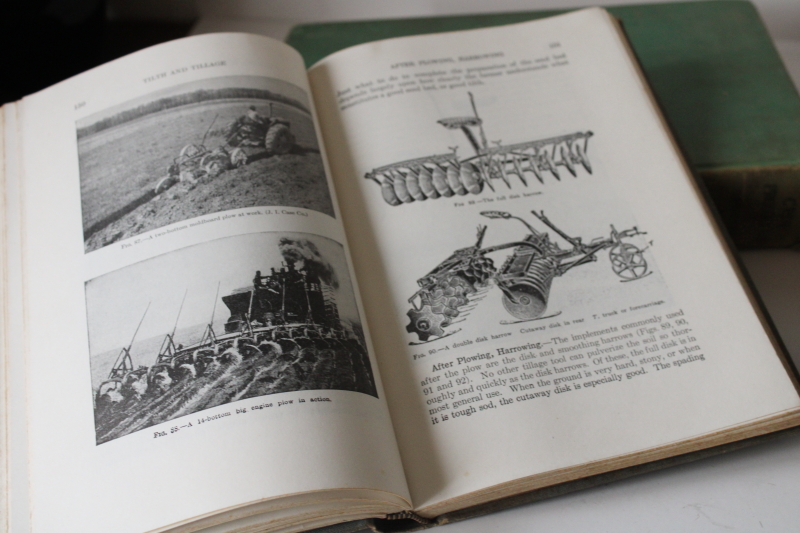 photo of vintage farming agriculture horticulture textbooks, 1930s 50s books old green cloth covers  #4