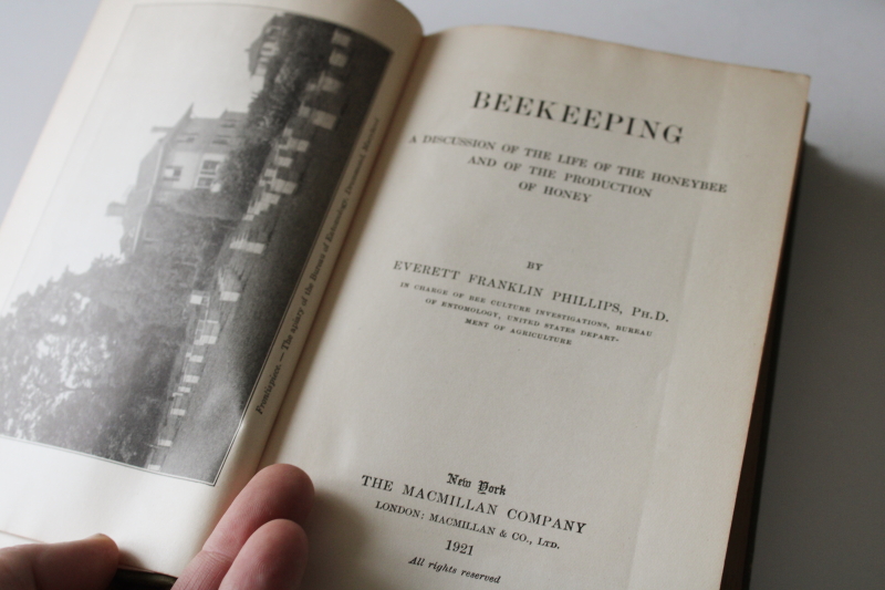 photo of vintage farming agriculture horticulture textbooks, 1930s 50s books old green cloth covers  #7