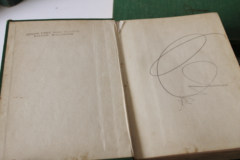 photo of vintage farming agriculture horticulture textbooks, 1930s 50s books old green cloth covers  #11