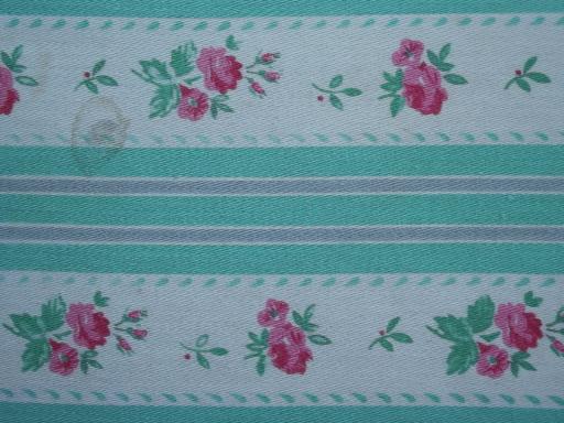 photo of vintage  feather pillow,  cottage flowered stripe cotton ticking fabric #2