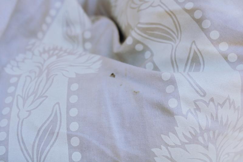 photo of vintage feather pillow in Harris cotton ticking fabric, all white farmhouse style #3