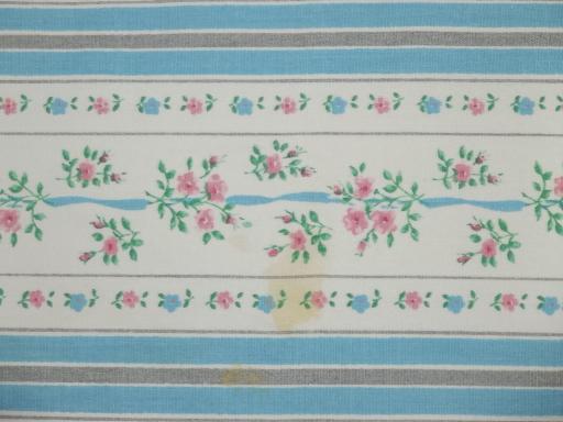 photo of vintage feather pillows w/ cottage flowered stripe cotton ticking fabric #6