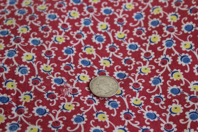 photo of vintage feed sack fabric, flower print cotton lot of matching feedsacks for quilting / sewing #2