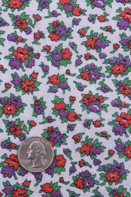 photo of vintage feed sack fabric lot, flowered print cotton feedsacks for sewing / crafts #8