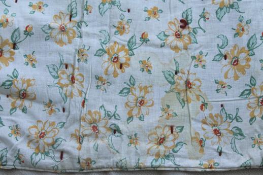 photo of vintage feed sack fabric tied quilts, baby comforters w/ cute cotton prints #8